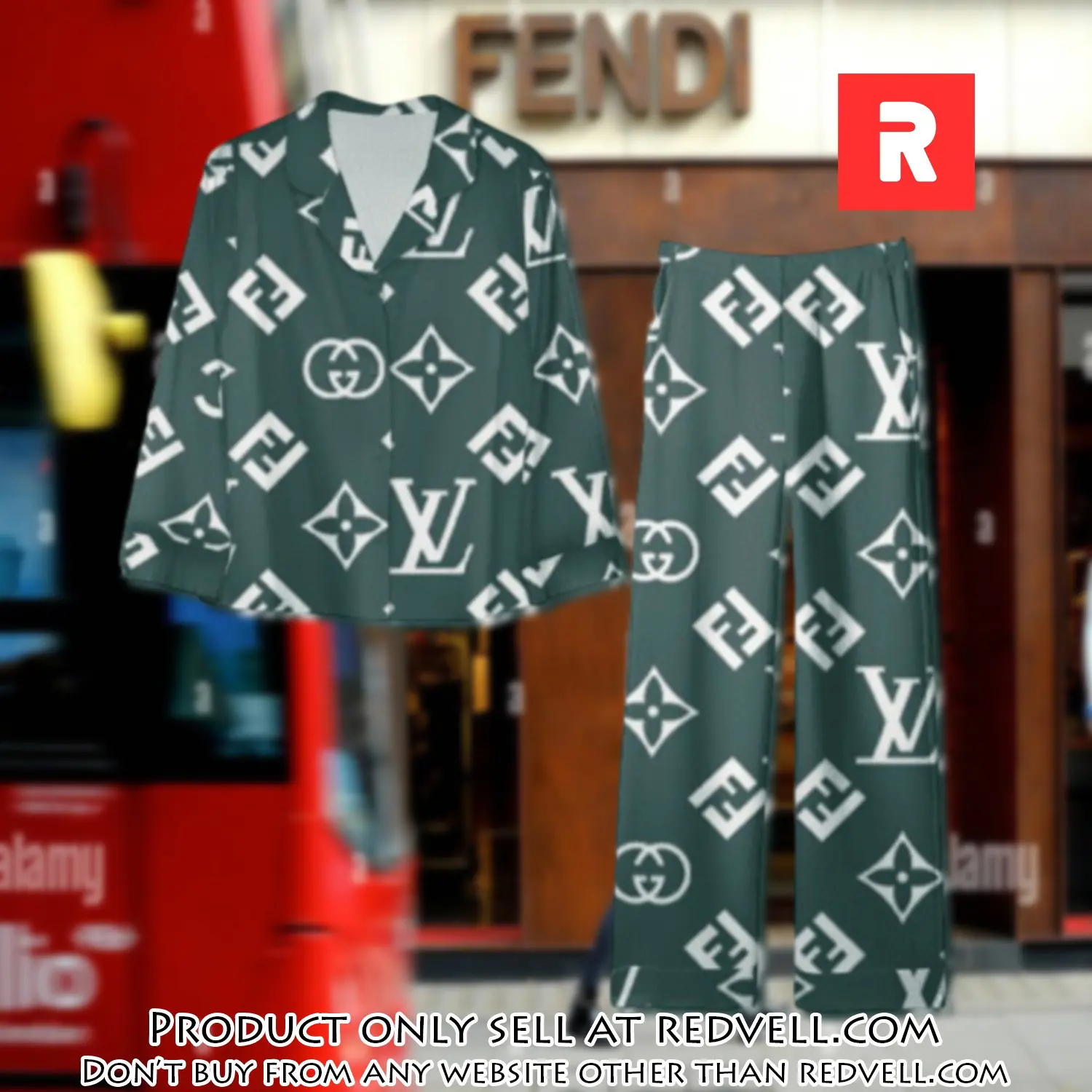 Trending luxury fendi satin pajama set pjs1049 rv5549426